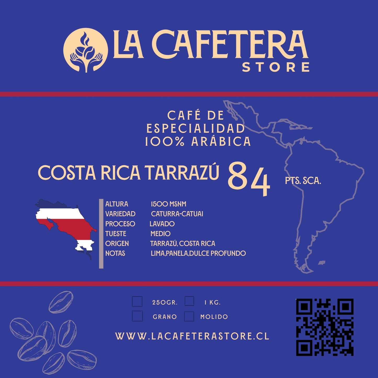 Cafe Costa Rica Tarrazu 84 SCA