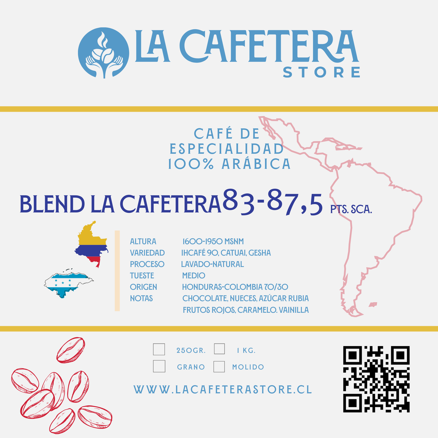 Café Blend La Cafetera Honduras/Colombia 83-87,5 SCA
