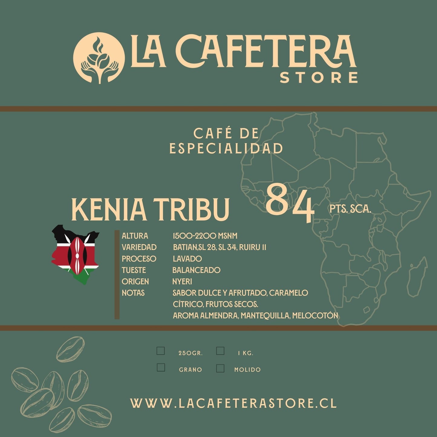 Café Kenia Tribu 84 SCA