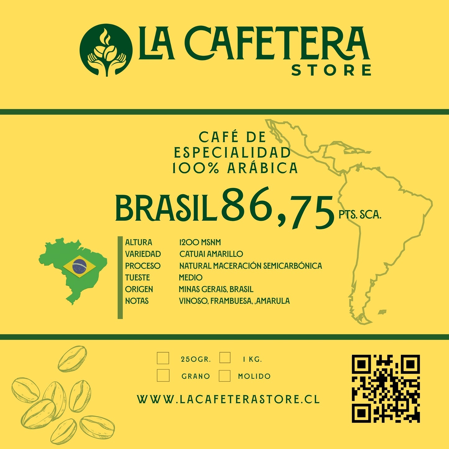 Cafe Brasil Natural Minas Gerais  86,75 SCA