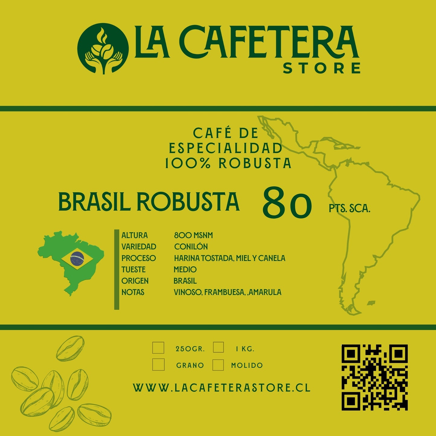 Cafe Brasil Robusta 80 SCA