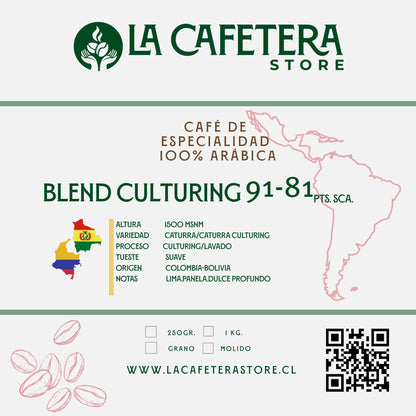 Cafe Blend Culturing Colombia 91 SCA /  Bolivia 81 SCA