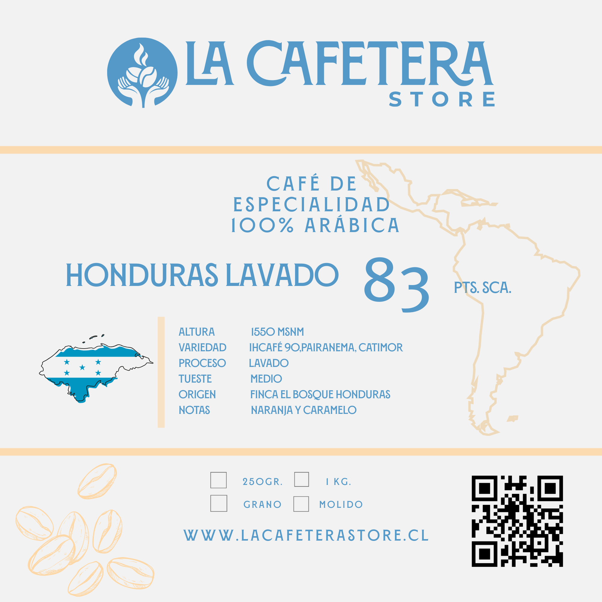 Pack Sabores Café GRANO MOLIDO 5x100 gr. c/u (500 gr.)