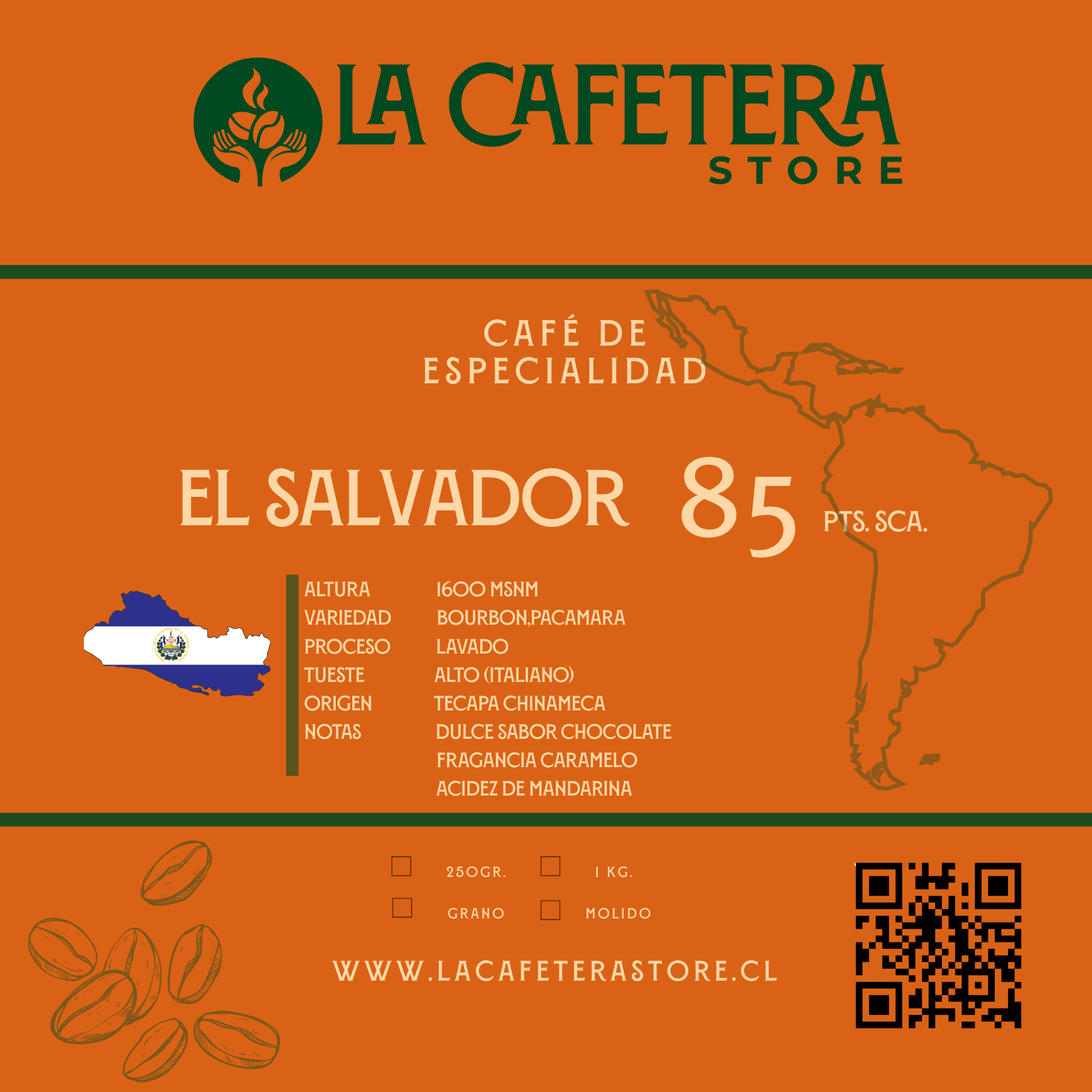 Pack Sabores Café GRANO MOLIDO 5x100 gr. c/u (500 gr.)