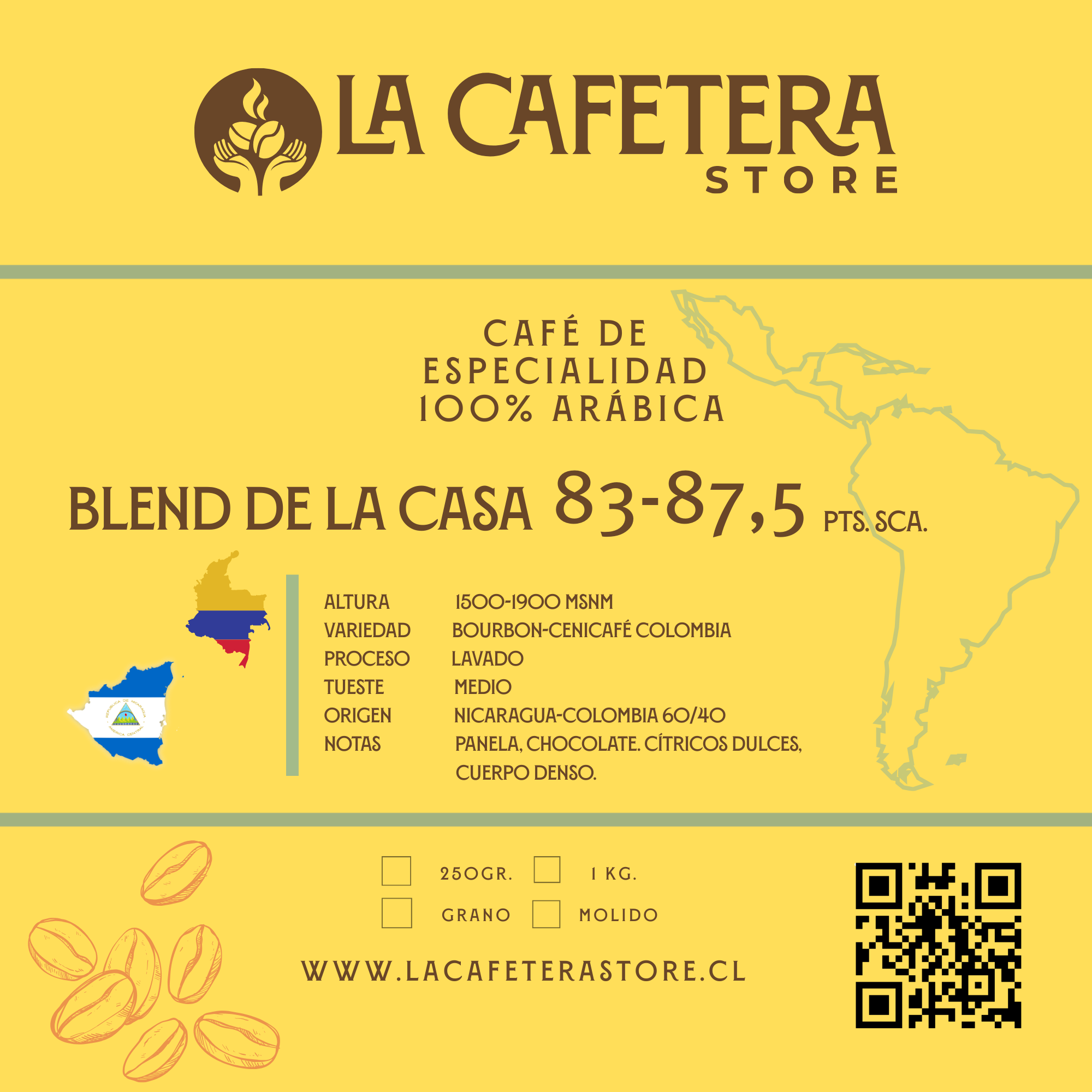 Blend de la casa Nicaragua 83 -Colombia 85,5