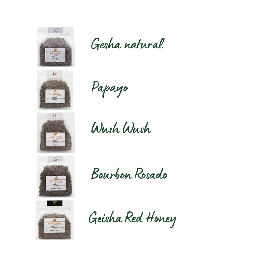 Exóticos de Colombia | GRANO entero| 5x80 gr. c/u (400 gr.)