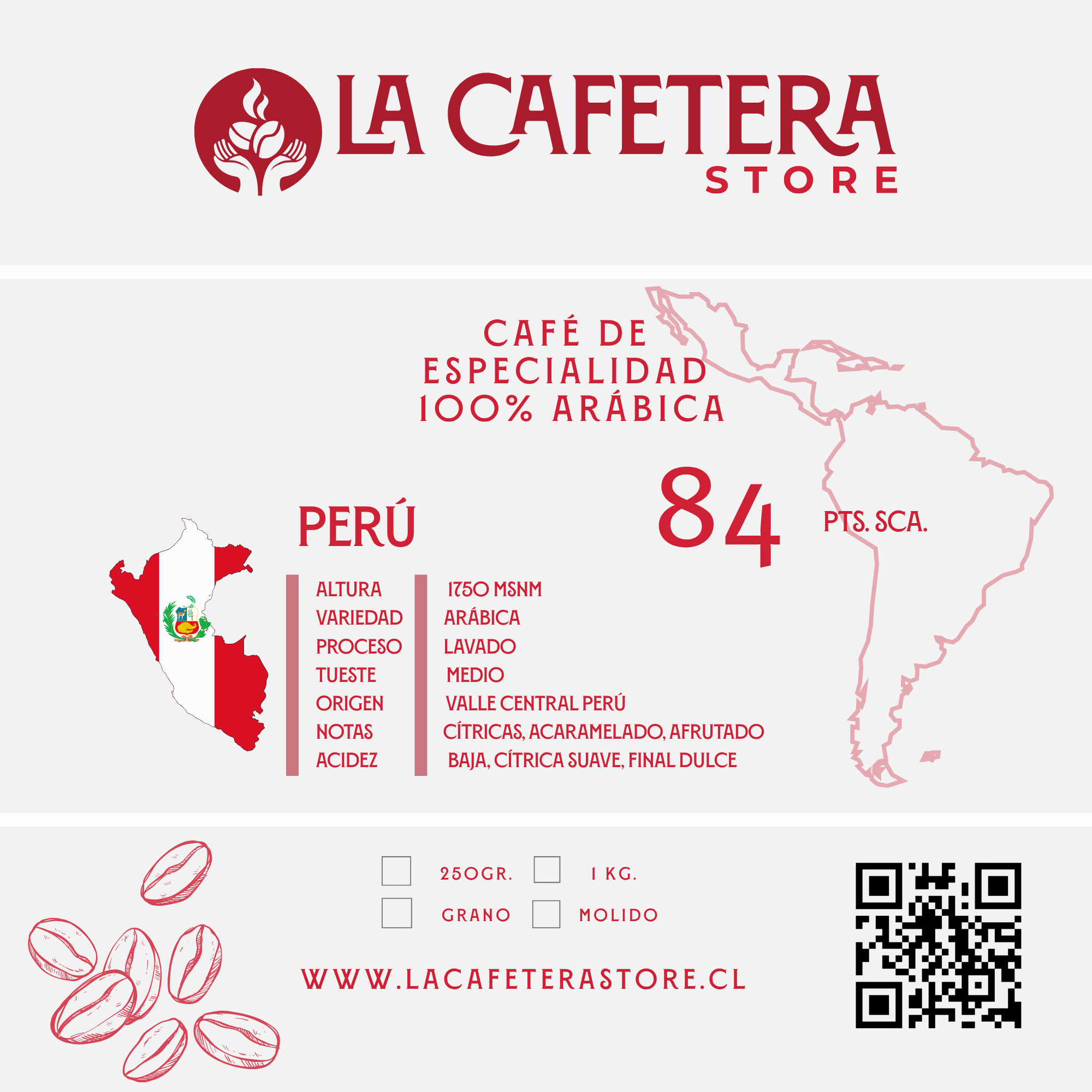 Pack Sabores Café GRANO MOLIDO 5x100 gr. c/u (500 gr.)
